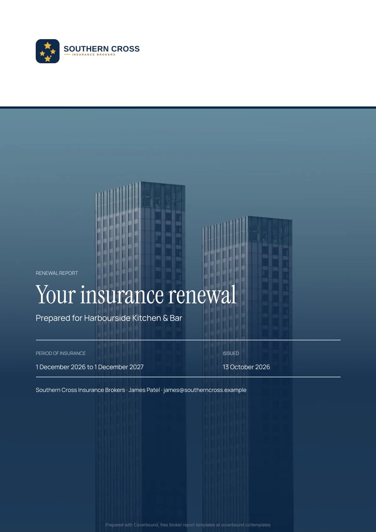 Cover of the sample renewal report